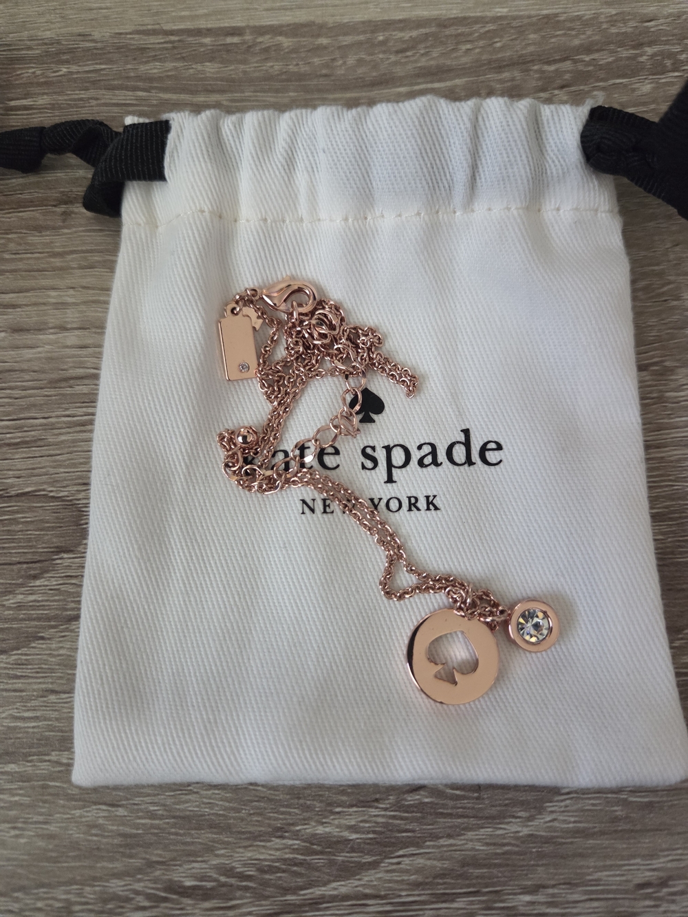 kate spade rose gold spade pendant necklace